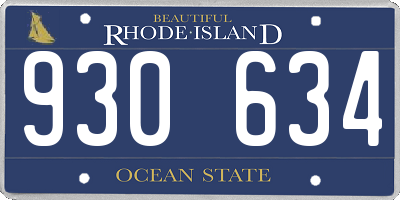 RI license plate 930634