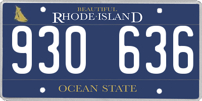 RI license plate 930636