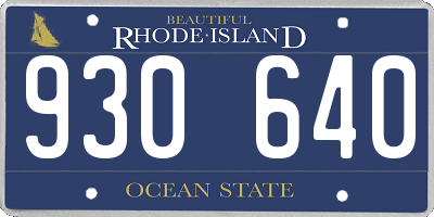 RI license plate 930640