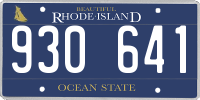 RI license plate 930641