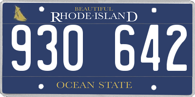 RI license plate 930642