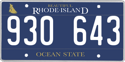 RI license plate 930643