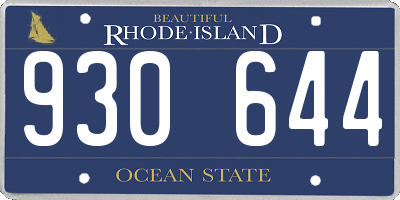RI license plate 930644