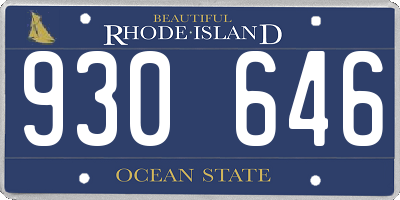 RI license plate 930646