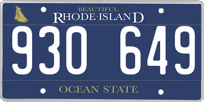 RI license plate 930649