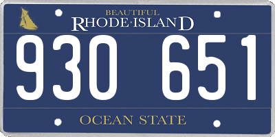 RI license plate 930651
