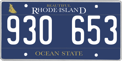RI license plate 930653