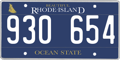 RI license plate 930654