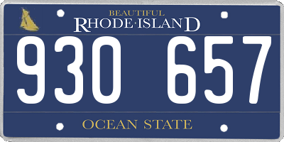 RI license plate 930657