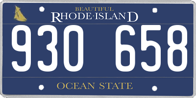 RI license plate 930658