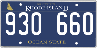 RI license plate 930660