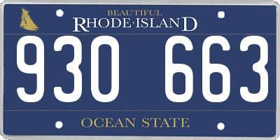 RI license plate 930663