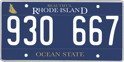 RI license plate 930667
