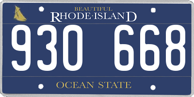 RI license plate 930668