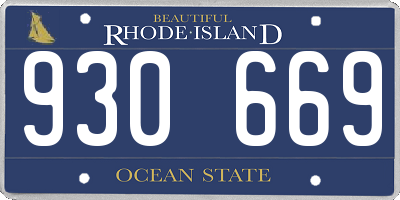 RI license plate 930669