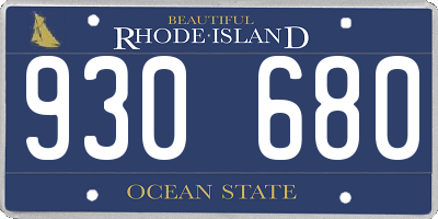 RI license plate 930680