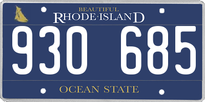 RI license plate 930685