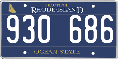 RI license plate 930686