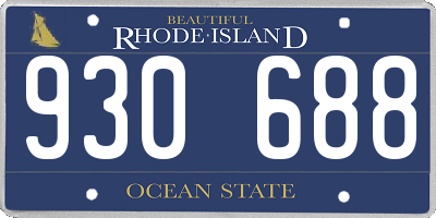 RI license plate 930688