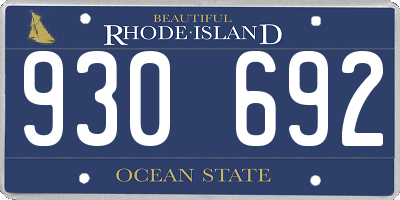 RI license plate 930692