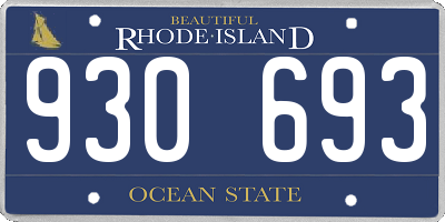 RI license plate 930693