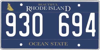 RI license plate 930694