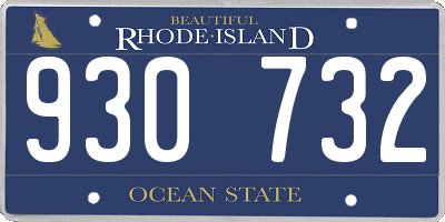 RI license plate 930732