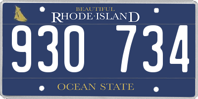RI license plate 930734