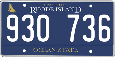 RI license plate 930736
