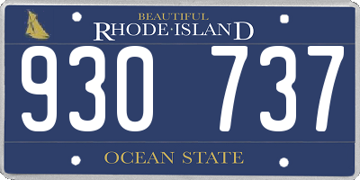 RI license plate 930737