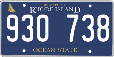 RI license plate 930738