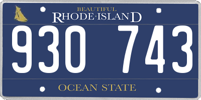RI license plate 930743