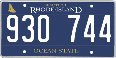 RI license plate 930744