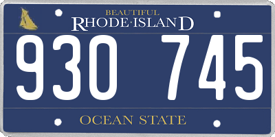 RI license plate 930745