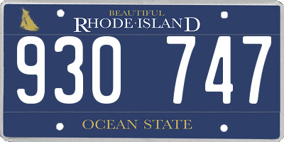 RI license plate 930747