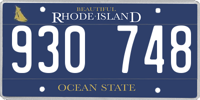 RI license plate 930748
