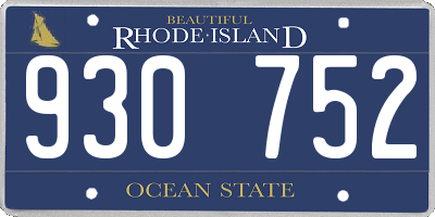 RI license plate 930752
