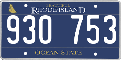 RI license plate 930753