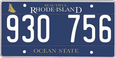 RI license plate 930756
