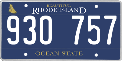 RI license plate 930757