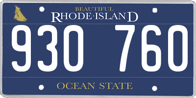 RI license plate 930760
