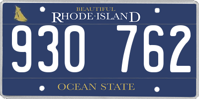 RI license plate 930762