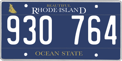 RI license plate 930764
