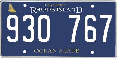 RI license plate 930767