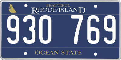 RI license plate 930769
