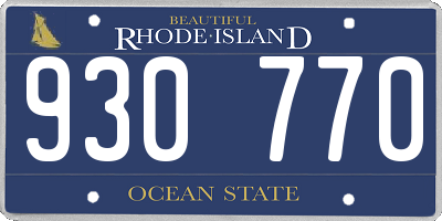 RI license plate 930770