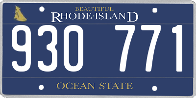 RI license plate 930771