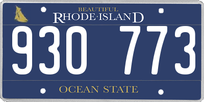 RI license plate 930773