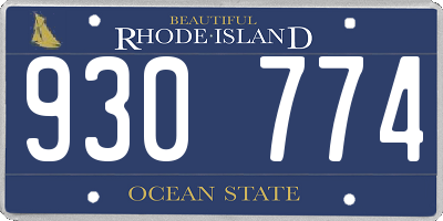 RI license plate 930774