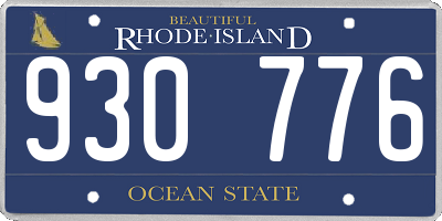 RI license plate 930776
